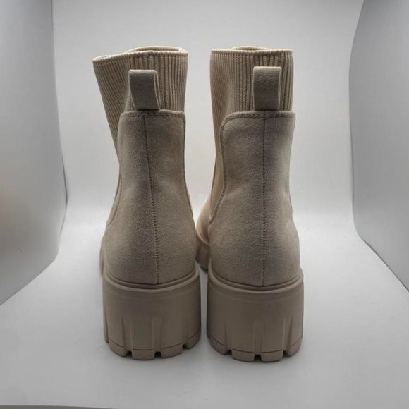 CUSHIONAIRE Women's STRETCH slip on Chelsea boot CREAM 8 - Picture 4 of 6